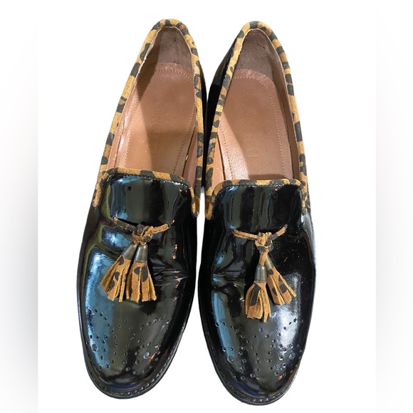 GIROTTI Italian Leather Custom Made Slip On Loafer Suede Leopard Tassel Classic - Picture 10 of 16